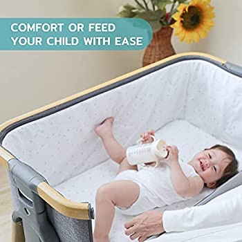 Amazon.com: AMKE Baby Bassinets,Bedside Sleeper for Baby,Quick Assemble Baby Crib with Storage Basket,Portable Bassinets for Safe Co-Sleeping, Adjustable Baby Bed for Infant Newborn