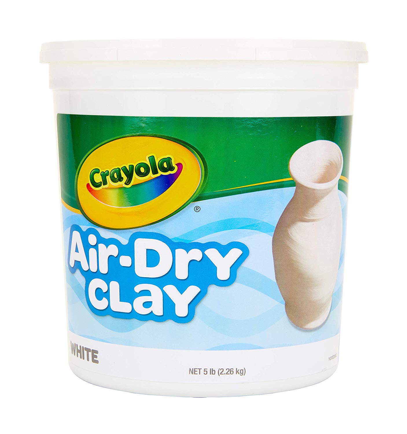 Amazon.com: Crayola 儿童风干陶土泥，白色，5磅装
