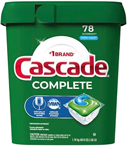 Amazon.com: Cascade Complete Dishwasher Pods - Fresh Scent ActionPacs, 78 Count : Health &amp; Household