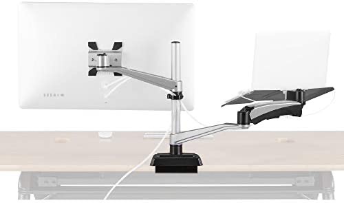 Vari Monitor Arm + Laptop Stand - VESA Monitor Mount with 360 Degree Rotation & 15" Laptop Stand with Adjustable Height Vari电脑和显示屏支架