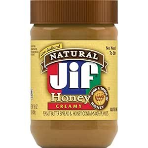Jif Natural Creamy Peanut Butter Spread and Honey, 16 Ounces, Contains 80% Peanuts