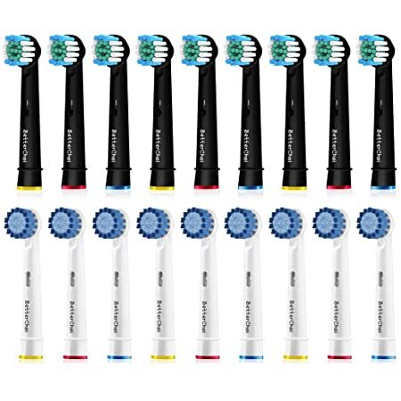 18pcs Replacement Brush Heads Compatible with Oral B Electric Toothbrush. Pack of 9 Black Precision Clean, 9 Sensitive Clean Gum Care
