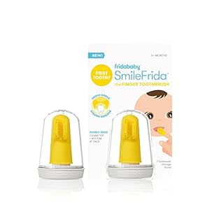 Amazon.com : Frida Baby Baby&#39;s First Toothbrush with Case, 3 Months , Pack of 1 : Health &amp; Household
