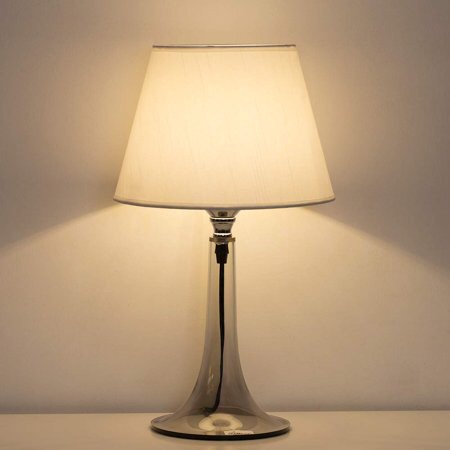Minimalist Bedside Desk Lamp, ABS Acrylic Frame & Fabric Shade 台灯