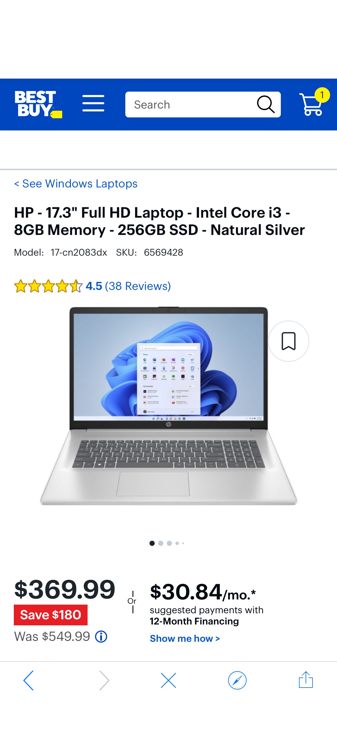 HP 17.3" Full HD Laptop Intel Core i3 8GB Memory 256GB SSD Natural Silver 17-cn2083dx - Best Buy