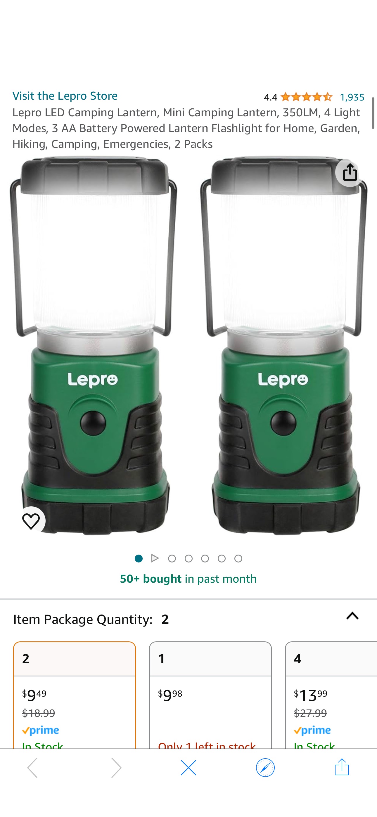 Amazon.com: Lepro LED Camping Lantern, Mini Camping Lantern, 350LM, 4 Light Modes, 3 AA Battery Powered Lantern Flashlight for Home, Garden, Hiking, Camping, Emergencies, 2 Packs : Sports & Outdoors