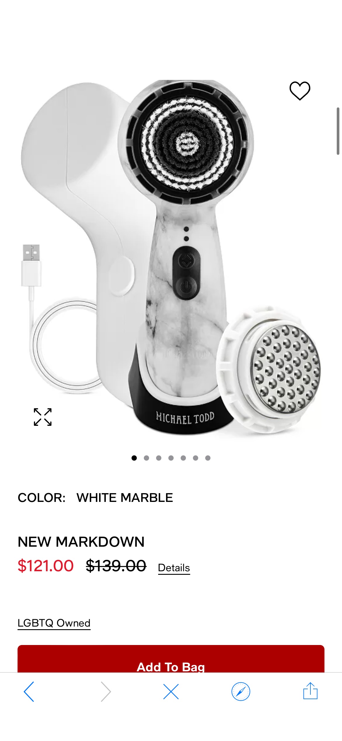 Michael Todd Beauty Soniclear Petite Antimicrobial Sonic Skin Cleansing Brush White Marble - Macy's