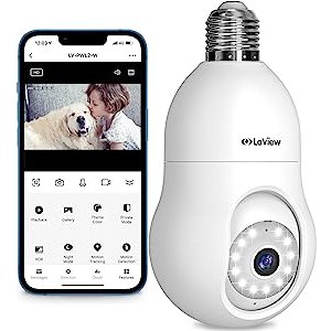 $19.99 LaView 4MP Bulb Security Camera 2.4GHz,360° 2K 灯泡相机