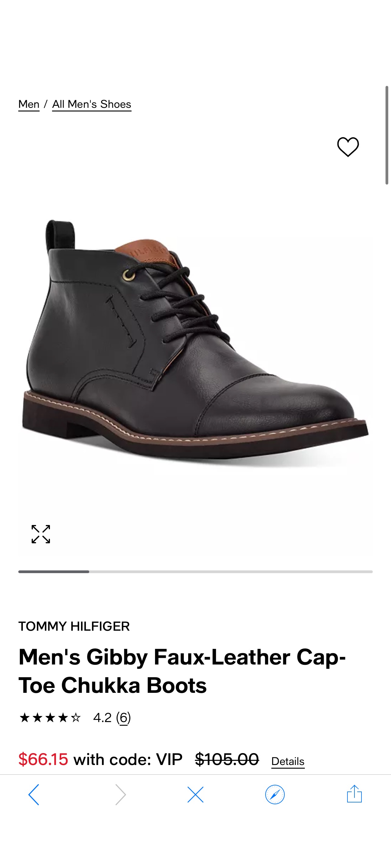 Tommy Hilfiger Men's Gibby Faux-Leather Cap-Toe Chukka Boots & Reviews - All Men's Shoes - Men - Macy's