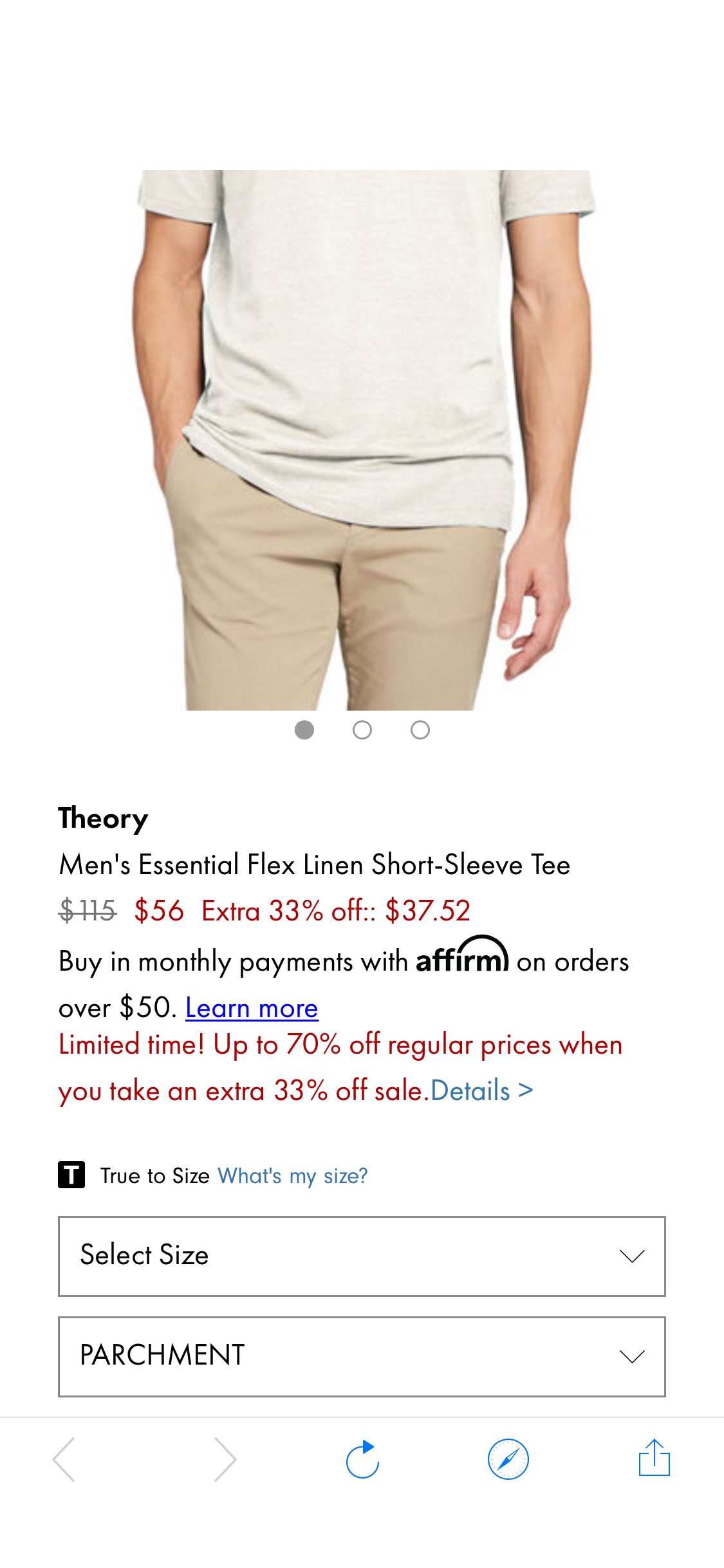 Theory Men's Essential Flex Linen Short-Sleeve Tee | Neiman Marcus Theory男士上衣超低价格，手慢无