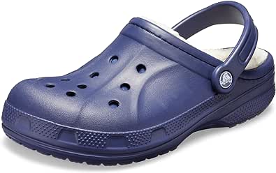 Amazon.com: Crocs Unisex Ralen Lined Clogs | Fuzzy Slippers, Nautical Navy/Oatmeal, Numeric_4 US Men : Clothing, Shoes &amp; Jewelry