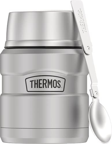 Amazon.com: THERMOS Stainless King Vacuum-Insulated Food Jar with Spoon, 16 Ounce, Matte Steel : Home & Kitchen焖烧杯