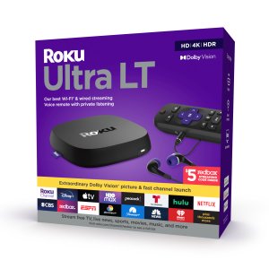 Roku Ultra LT 4K HDR 杜比视界电视盒子 带语音遥控器
