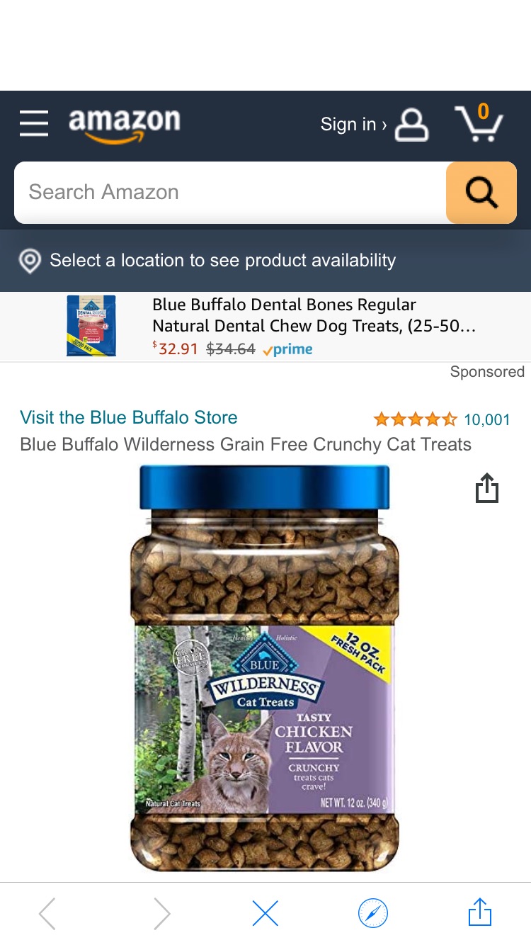 Amazon.com : Blue Buffalo Wilderness Crunchy Cat Treats, Chicken 12-oz Tub : Pet Supplies