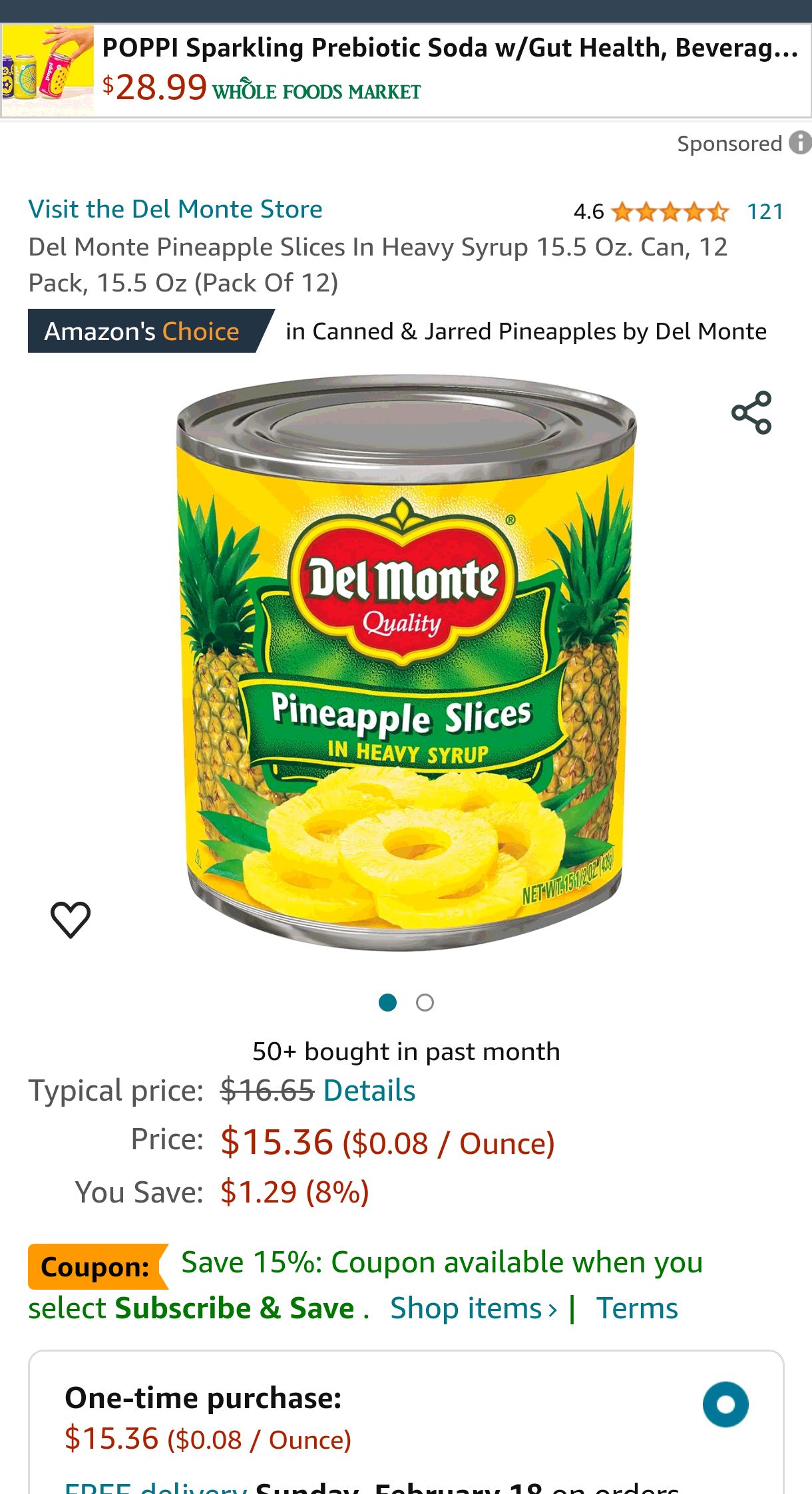 Amazon.com : Del Monte Pineapple Slices In Heavy Syrup 15.5 Oz. Can, 12 Pack, 15.5 Oz (Pack Of 12) : Grocery & Gourmet Food