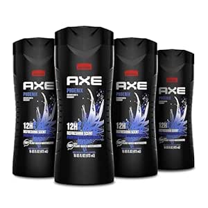 Amazon.com : AXE Body Wash Phoenix 4 Count 12h Refreshing Scent Crushed Mint &amp; Rosemary Men&#39;s Body Wash with 100% Plant-Based Moisturizers 16 oz : Beauty &amp; Personal Care