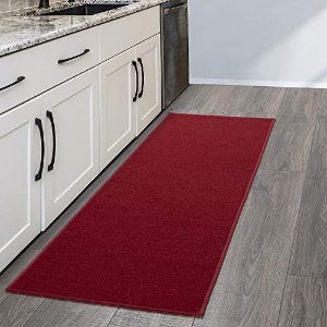 $9.3 Amazon.com: Ottomanson Ottohome地毯,跑步者-20英寸x 59英寸,纯红色