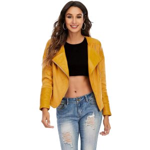 $16.49 Benson女士人造皮革机车夹克休闲外套