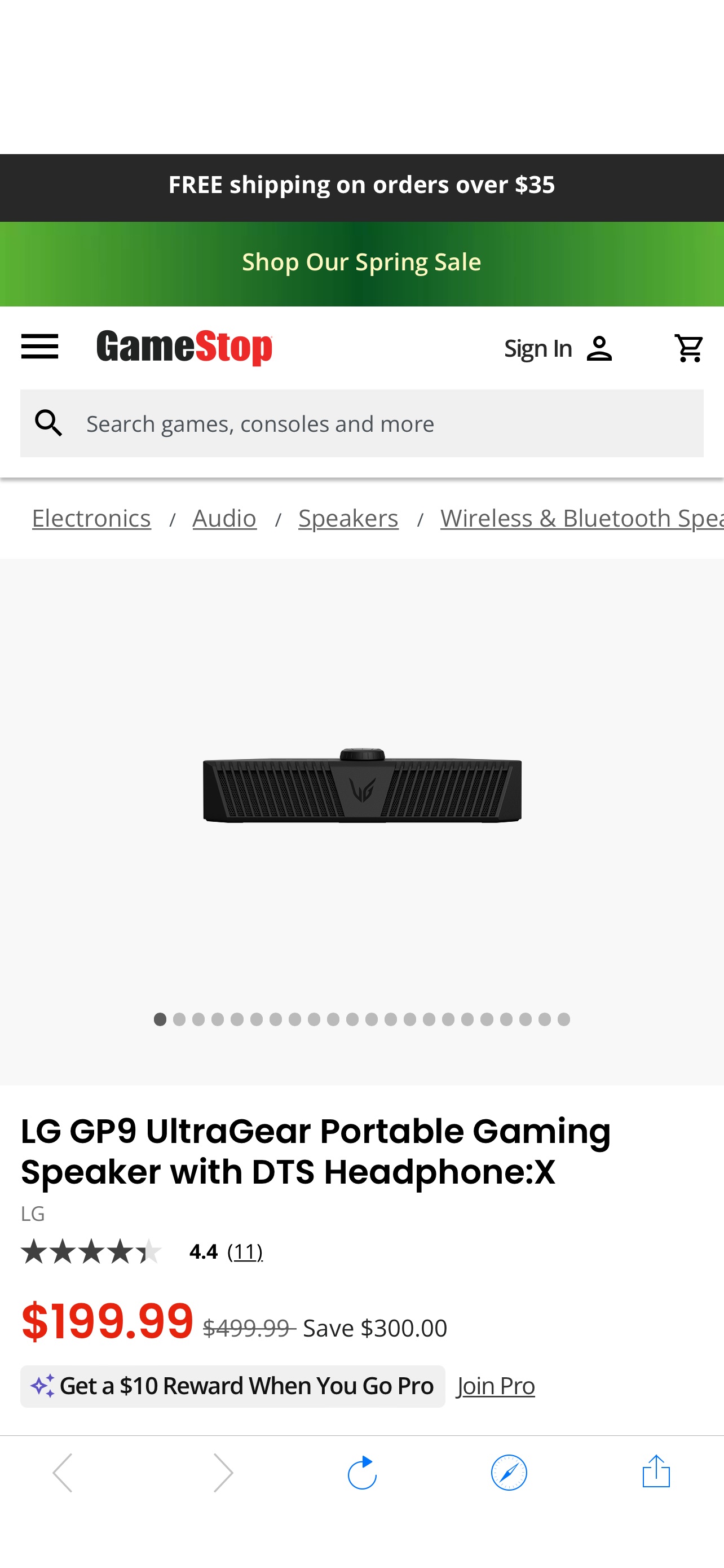 LG GP9 UltraGear Portable Gaming Speaker with DTS Headphone:X | GameStop 游戏音箱