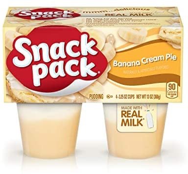 Snack Pack Banana Custard Pudding Cup 4 pieces 12 packs