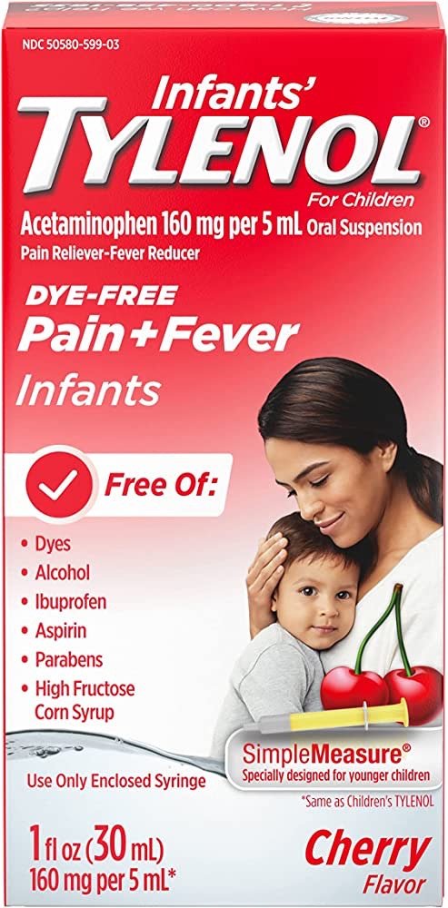 Infants Acetaminophen Medicine, Pain & Fever Relief, Dye-Free Cherry, 1 fl. oz