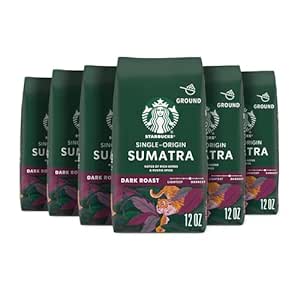 Amazon.com : Starbucks Ground Coffee—Dark Roast Coffee—Sumatra—100% Arabica—6 bags (12 oz each) : Everything Else