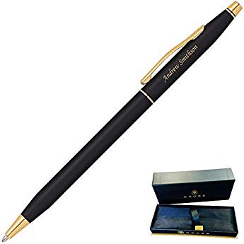 笔Amazon.com : Cross Classic Century Classic Black Ballpoint Pen & 0.7mm Pencil with 23KT Gold Plated Appointments (250105) : Fine Writing Instruments : Office Products