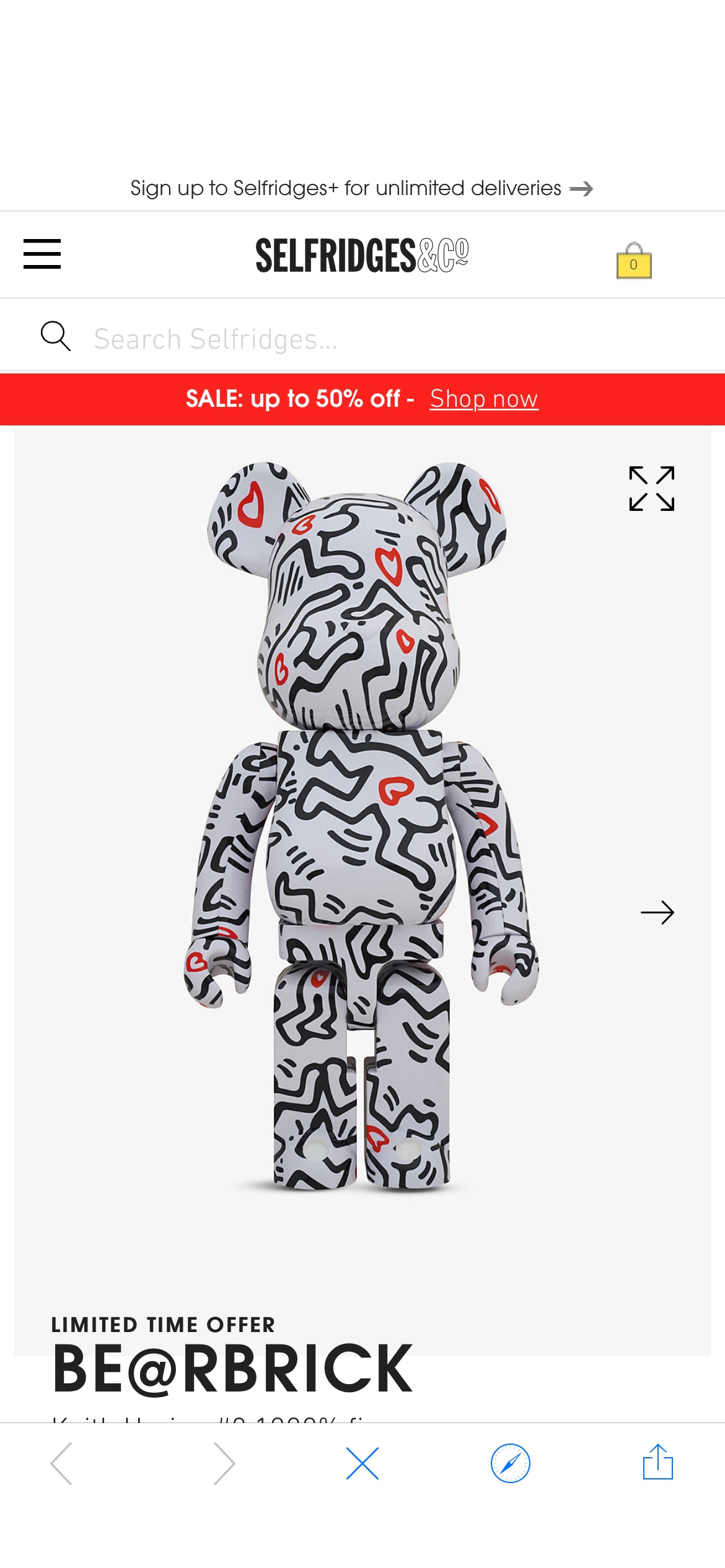 BE@RBRICK - Keith Haring #8 1000% figure | Selfridges.com 
8折收BearBrick x Keith Haring凯斯哈林