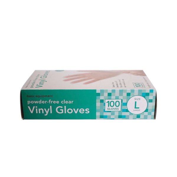 Basic Equipment XL Vinyl Disposable Gloves, 100ct.