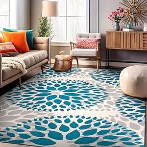Modern Floral Circles Carpet