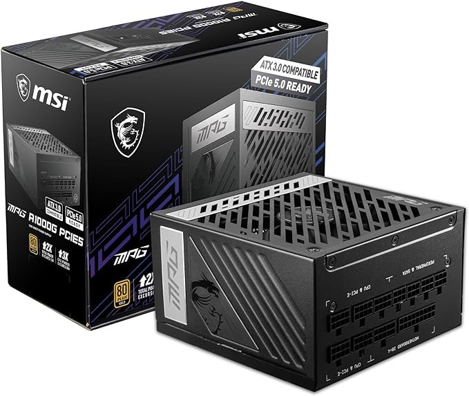 Amazon.com: MSI MPG A1000G PCIE 5 & ATX 3.0 Gaming Power Supply - Full Modular - 80 Plus Gold Certified 1000W - 100% Japanese 105°C Capacitors - Compact Size - ATX PSU : Electronics