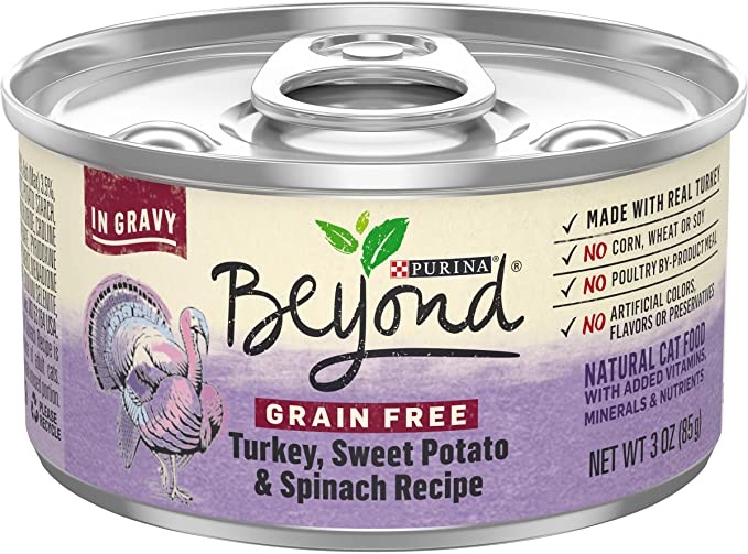 Amazon.com : Purina Beyond Grain Free Gravy Wet Cat Food, Grain Free Turkey Recipe - (12) 3 oz. Cans : Pet Supplies Purina Beyond 无谷物火鸡湿猫粮 12罐 ，