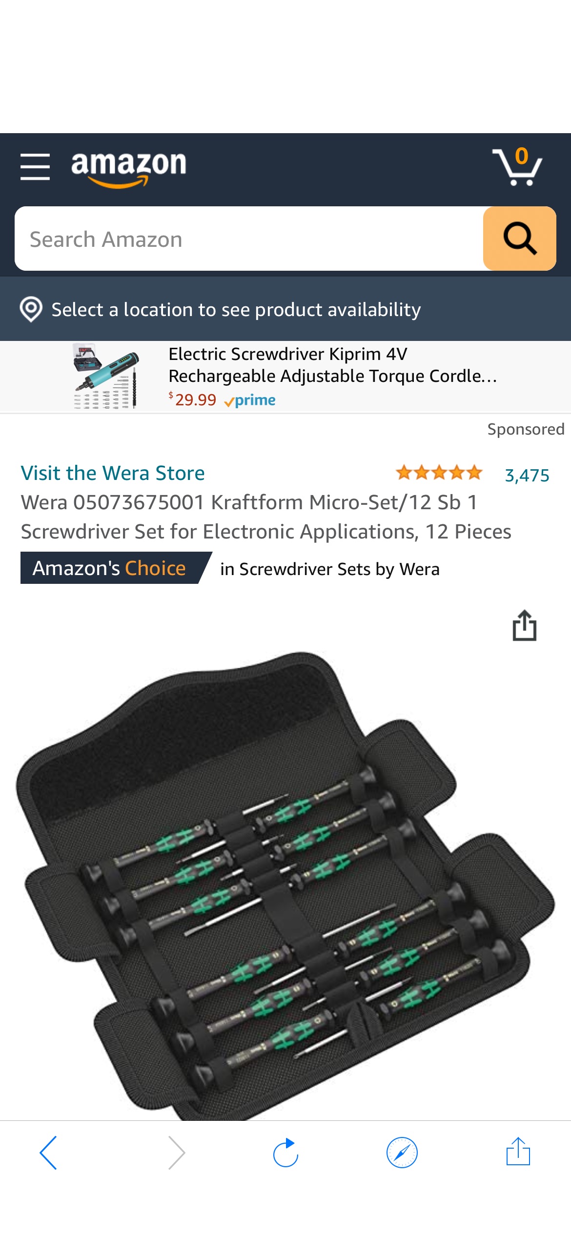 Wera 精修套组 Amazon.com: Wera 05073675001 Kraftform Micro-Set/12 Sb 1 Screwdriver Set for Electronic Applications, 12 Pieces: Industrial & Scientific