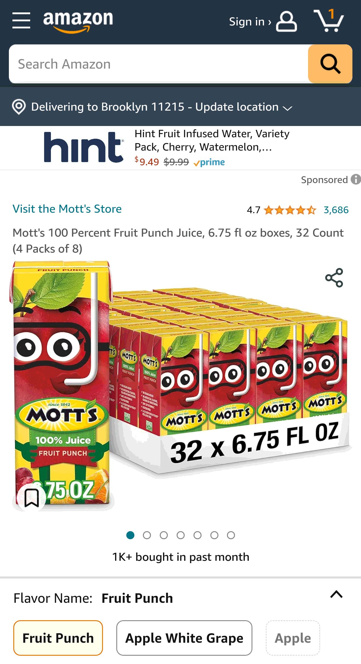 Amazon.com : Mott's 100 Percent Fruit Punch Juice, 6.75 fl oz boxes, 32 Count (4 Packs of 8) : Grocery & Gourmet Food