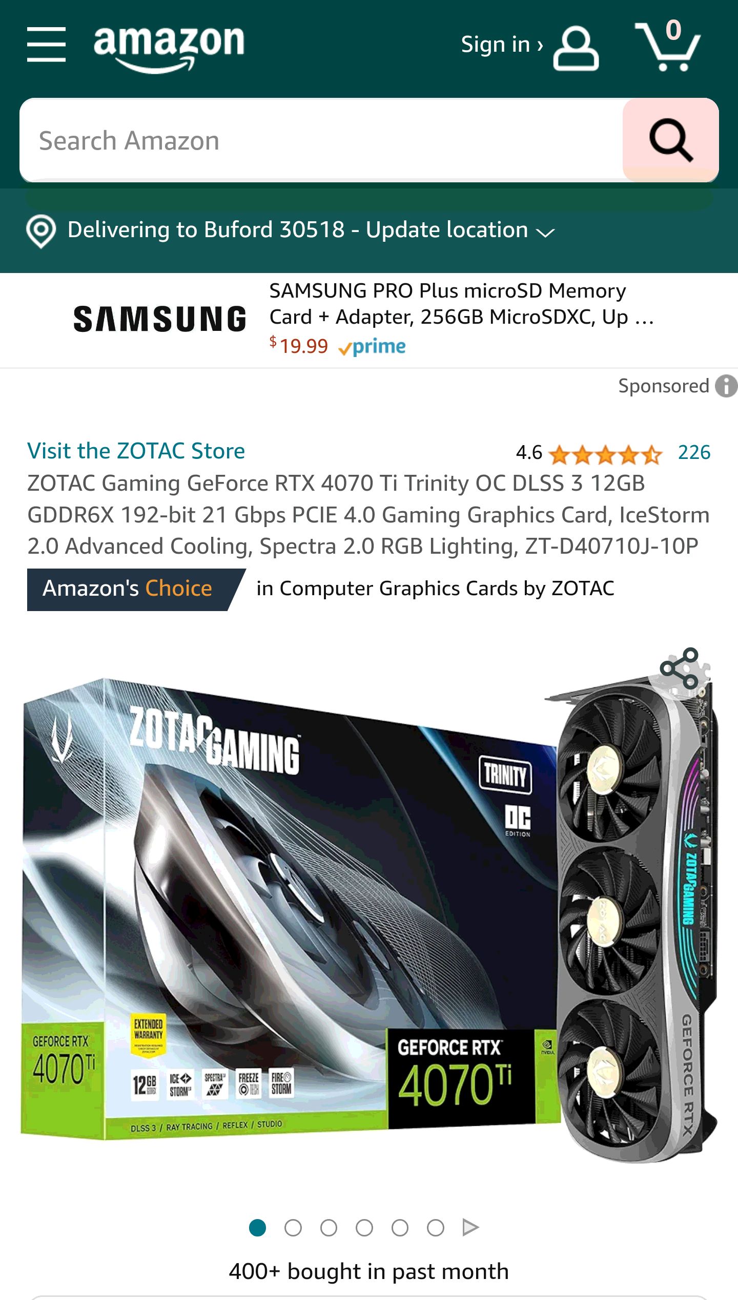 ZOTAC Gaming GeForce RTX 4070 Ti Trinity OC DLSS 3 12GB GDDR6X 192-bit 21 Gbps PCIE 4.0 Gaming Graphics Card, IceStorm 2.0 Advanced Cooling, Spectra 2.0 RGB Lighting, ZT-D40710J-10P : Electronics