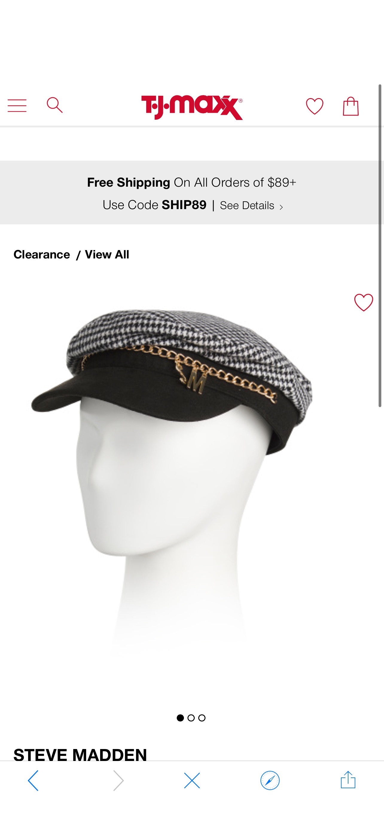 帽子Baker Boy Chain Hat | Clearance | T.J.Maxx