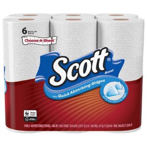Scott 6卷厨房纸巾或12卷装卫生纸特价