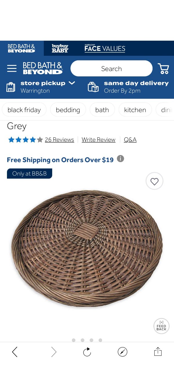 Bee & Willow™ Wicker Charger Plate in Grey | Bed Bath & Beyond