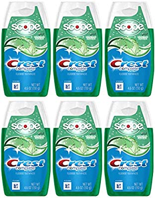 Amazon.com : Crest Complete Whitening Plus Scope Multi-Benefit Fluoride Liquid Gel Toothpaste, Minty Fresh, 4.6 Ounce (Pack of 6) : Beauty
牙膏6个装