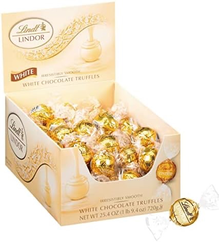 Amazon.com : Lindt LINDOR White Chocolate Candy Truffles with Smooth, Melting Truffle Center, Chocolate for Holidays, 25.4 oz., 60 Count : Grocery & Gourmet Food