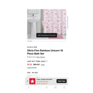 $8.96 Olivia & Finn Olivia Finn Rainbow Unicorn 16 Piece Bath Set & Reviews - Bathroom Accessories - Bed & Bath - Macy s