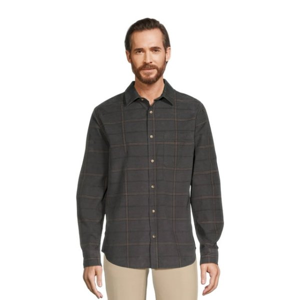 George Men's Corduroy Shirt with Long Sleeves, Sizes S-3XL