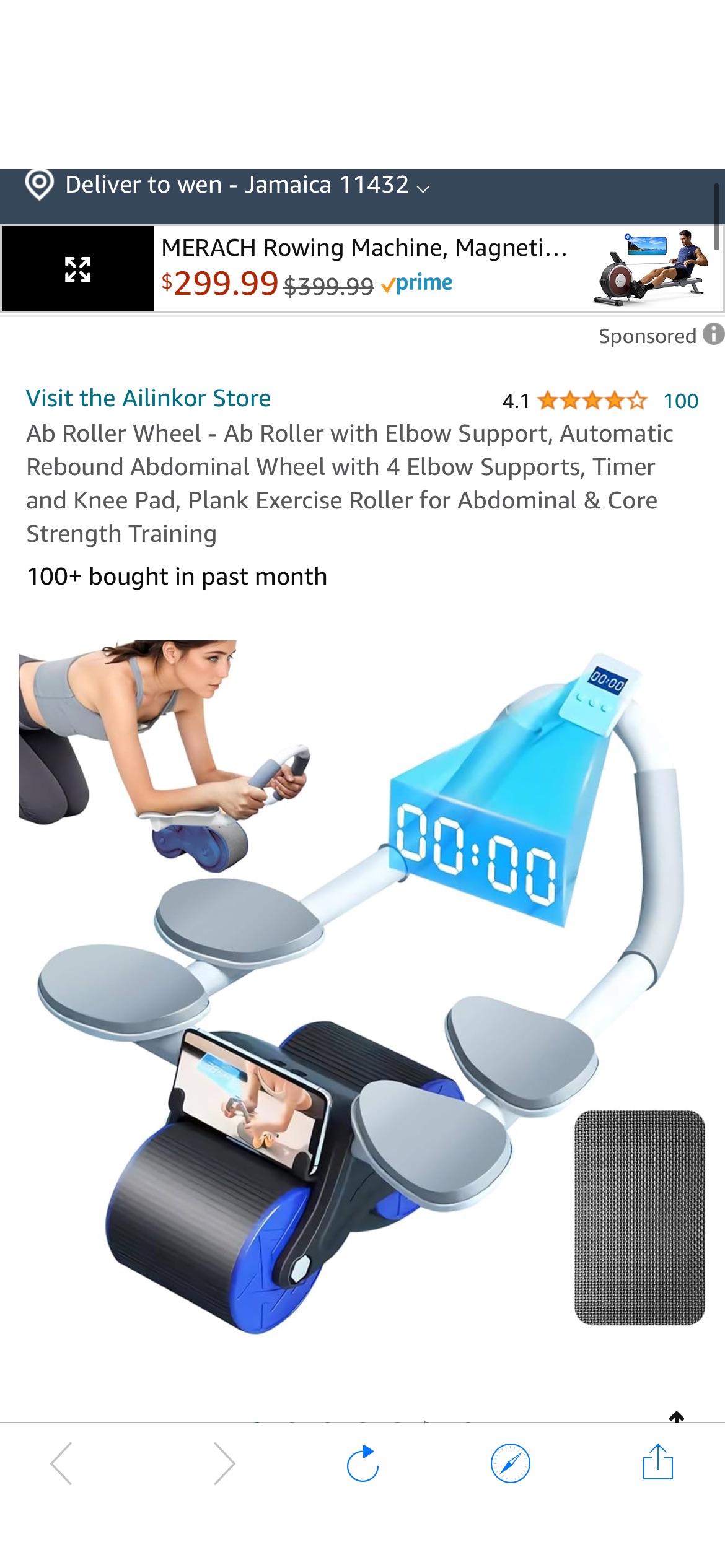 Amazon.com: Ab Roller with Elbow Support, Automatic Rebound Abdominal Wheel with Elbow Support, Ab Wheel Roller for Core Workout, Ab Roller for Abs Workout with Timer, Exercise Roller Wheels for Core 