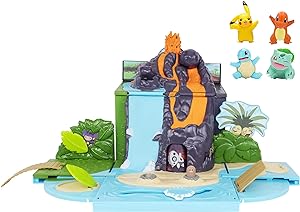 Amazon.com: Pokémon Carry ‘N’ Go Volcano Playset with 4 Included 2-inch, Pikachu, Charmander, Bulbasaur, and Squirtle - Bring Everywhere  