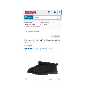 $14.97 Kirkland Signature Kid s Shearling Ankle Boot | Costco