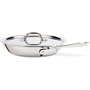 All-Clad D3 3-Ply Stainless Steel Fry Pan with Lid 10 Inch Induction Oven Broil Safe 600F Pots and Pans, Cookware