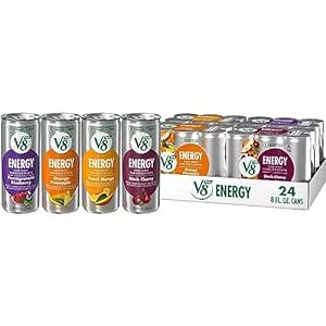 Pomegranate Blueberry, Orange Pineapple, Peach Mango and Black Cherry Energy Drink Variety Pack, 8 fl oz Can (Case of 24)