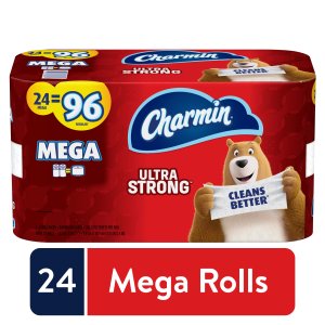 Charmin Ultra Strong Toilet Paper, 24 Mega Rolls, 6864 Sheets