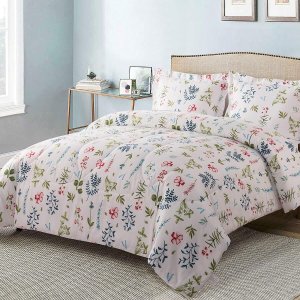 $13.5 超低五折!Shatex 2 Pieces Bedding Comforter Sets Floral Bedding Set– Ultra Soft 100% Microfiber Polyester被子两件套