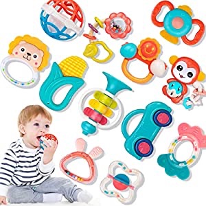 婴幼儿摇铃玩具套装Amazon.com: Baby Toys 3-6 Months - Baby Teething Toys for Babies 0-6 Months - Infant Toys Baby Toys 6 to 12 Months - Baby Rattles 0-6 Months Old Baby Toys 0-3 6-12 Months - Newborn Toys Baby Boy Girl Gifts Set : Toys & Games